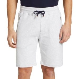 Brunello Cucinelli Men's Drawstring Cotton Blend Shorts, light gray, size XL
